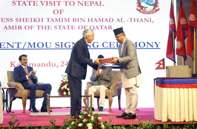 प्रधानमन्त्री प्रचण्ड र कतारका राजाबीच भेटवार्ता, नेपाल र कतारबिच बिभिन्न सम्झौता